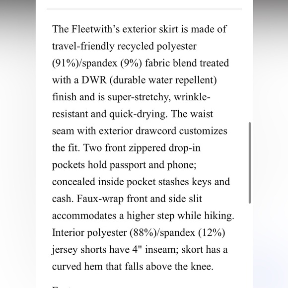 Patagonia Fleetwith Patterned Skort in swamp stamp pigeon blue M - Picture 7 of 7